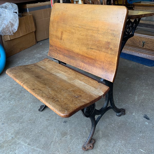 refinishing: student desk before