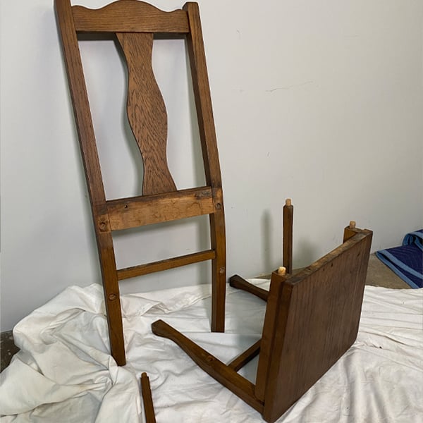 repair: broken chair before