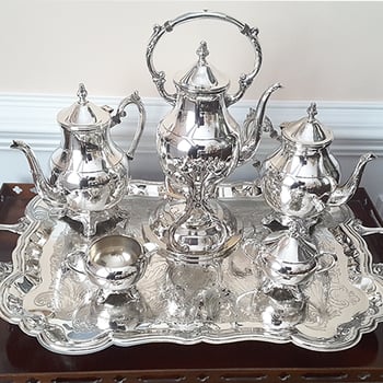 silver restoration silver tea set after