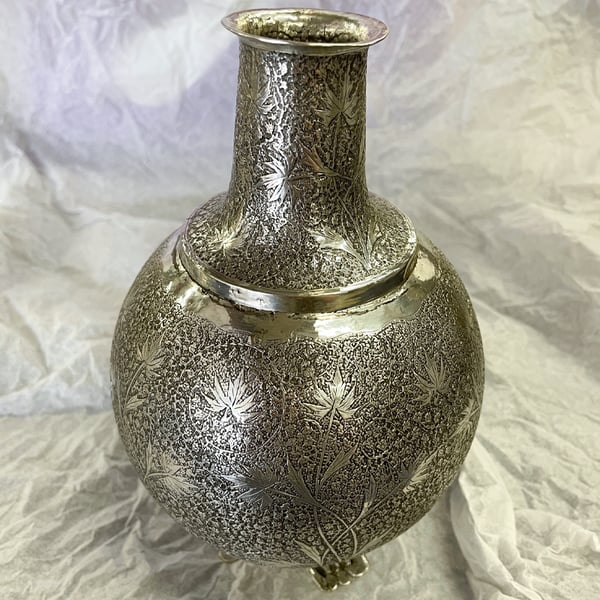 silver restoration: silver vase after