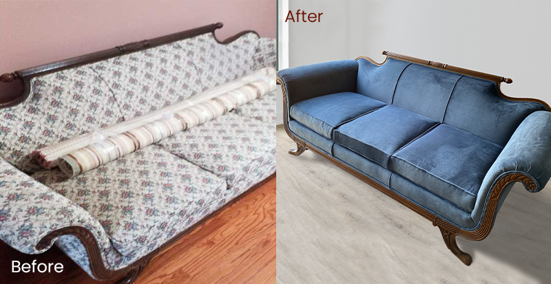 furniture upholstery sofa before & after