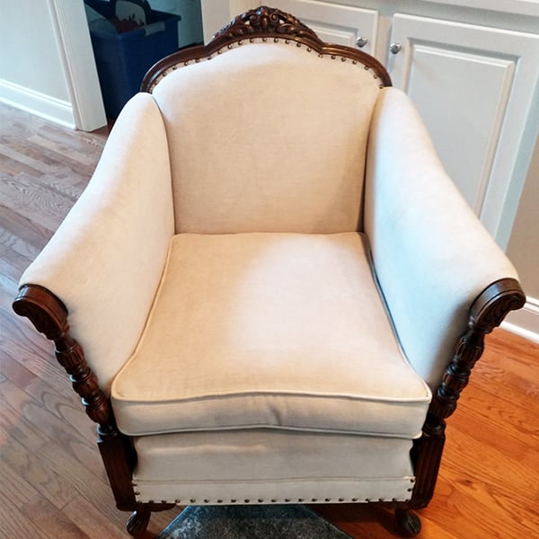 furniture upholstery: upholstered armchair after