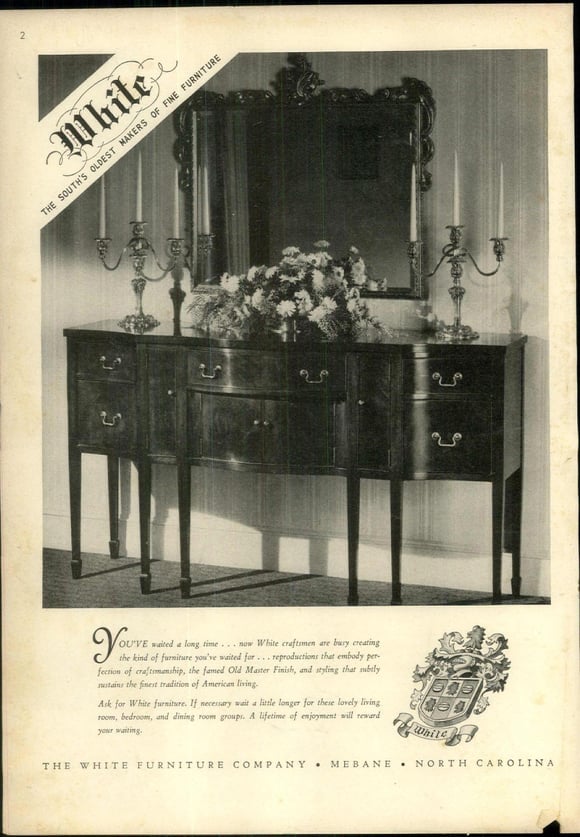 White Furniture Company, 1945, house and garden