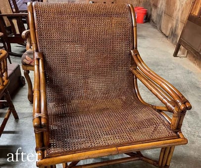 Wide Seat Mat Cane chair - AFTER cane chair repair- antique chair repair services- raleigh, nc