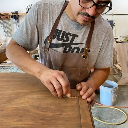 Wood filler in shallow cracks; antique furniture repair; wooden furniture; raleigh, nc
