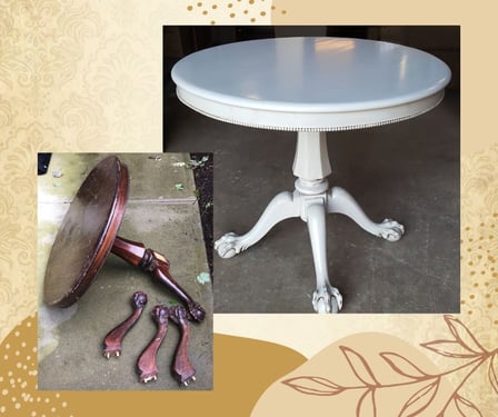 Wooden Table- from wood to white lacquer- antiques for the modern home- furniture restoration- raleigh, nc