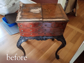 antique french sewing box before