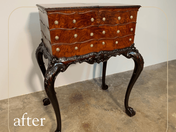 antique french sewing box after