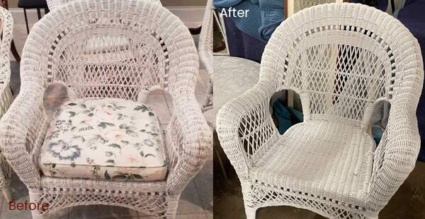 featured image gove round back wicker chair before & after