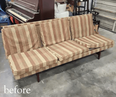 antique MCM chair before restoration