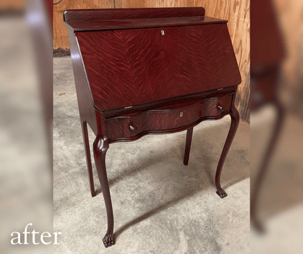 antique desk after restoration