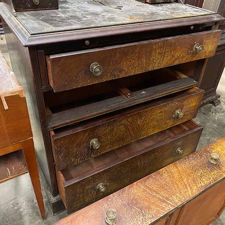 silver chest from fire before