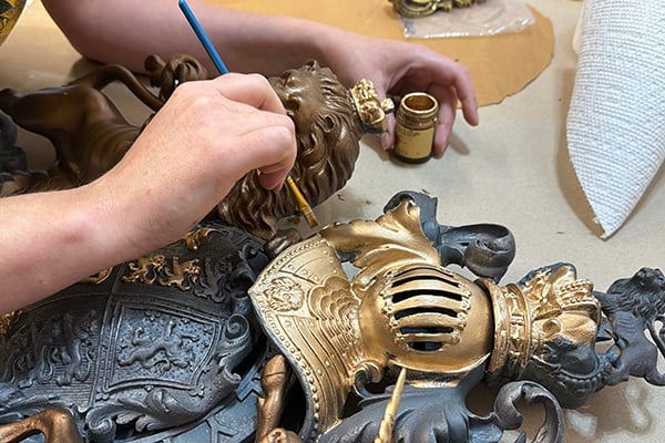 Traditional upholstery work at the Antique Craftsman Showcase