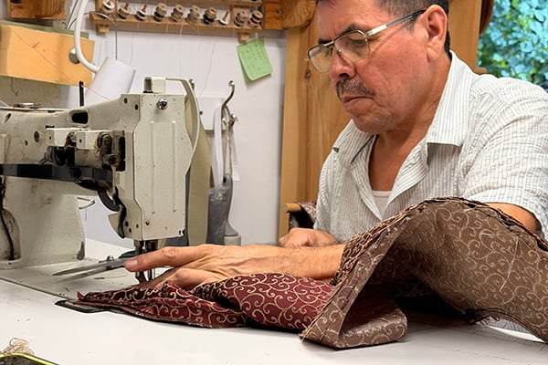 Traditional upholstery work at the Antique Craftsman Showcase