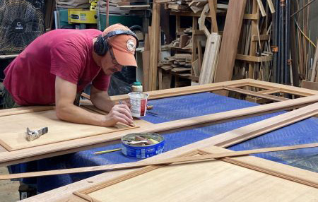 Cristian creating custom piece in progress
