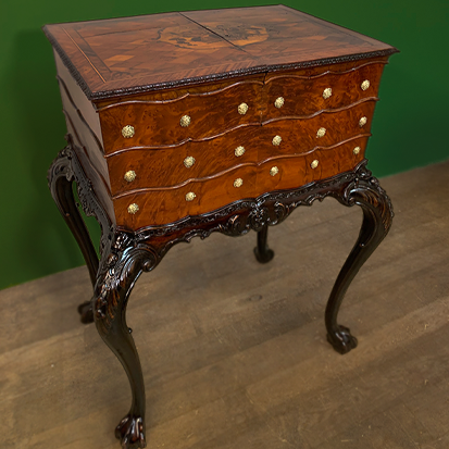 antique restoration: french sewing box after