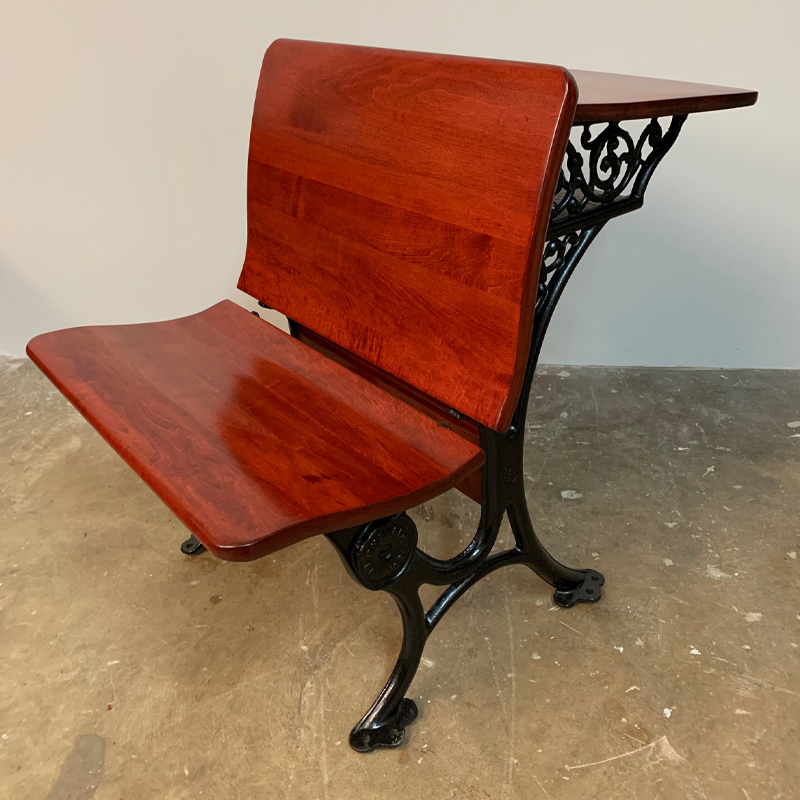 An antique school desk after complete refinishing - antique repair and refinishing services, - raleigh, nc