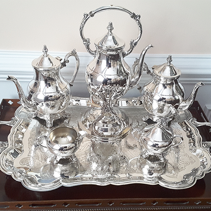 restoration specialties: silver restoration silver tea service after