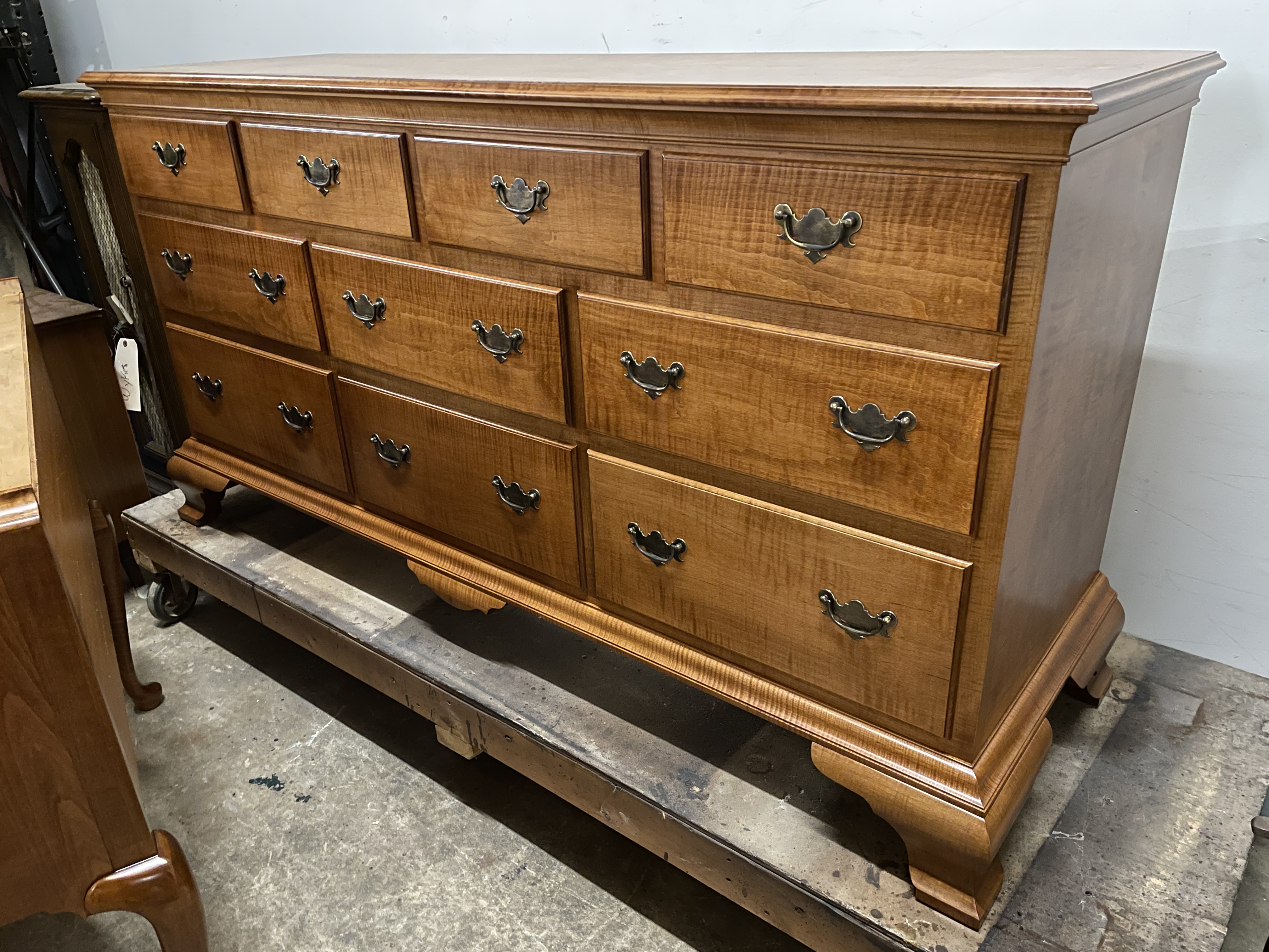 Gieser, John curly maple wood triple dresser after